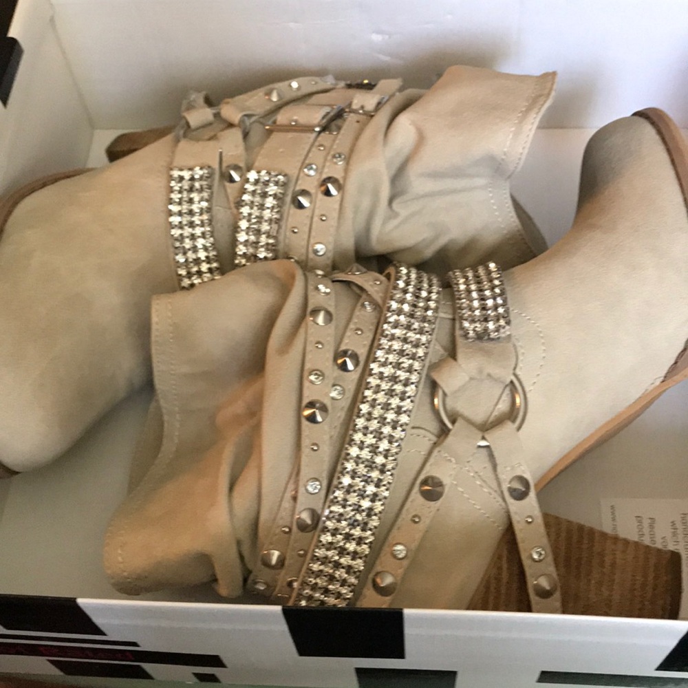 Bedazzled Ankle boots, 3 inch heels, true to size
